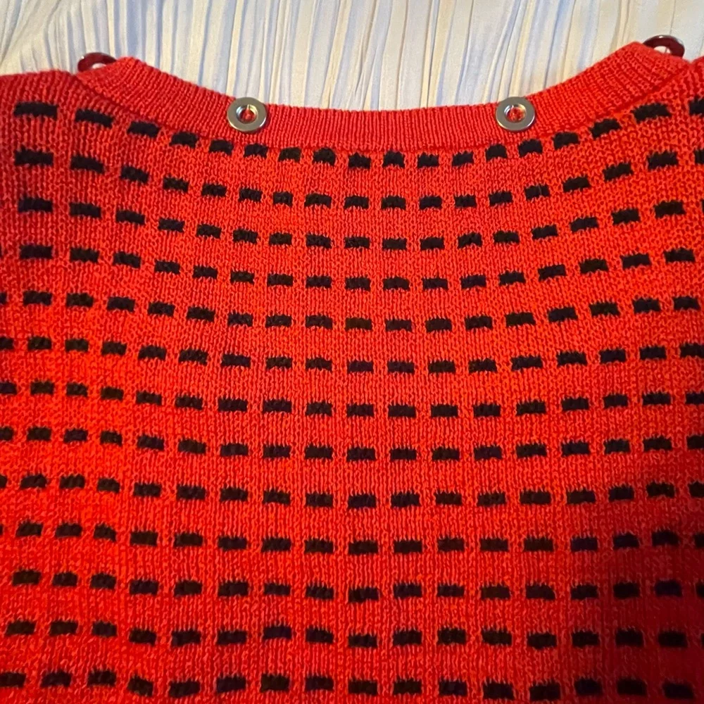 San Remo cardigan sweater and matching tank red with‎ black size XL vintage
